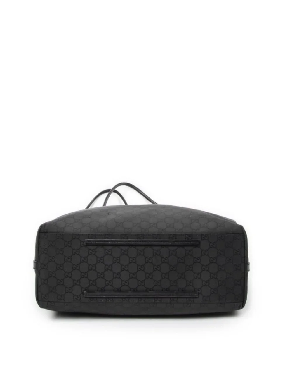 Gucci Drawstring Vertical Tote Black GG Nylon Canvas